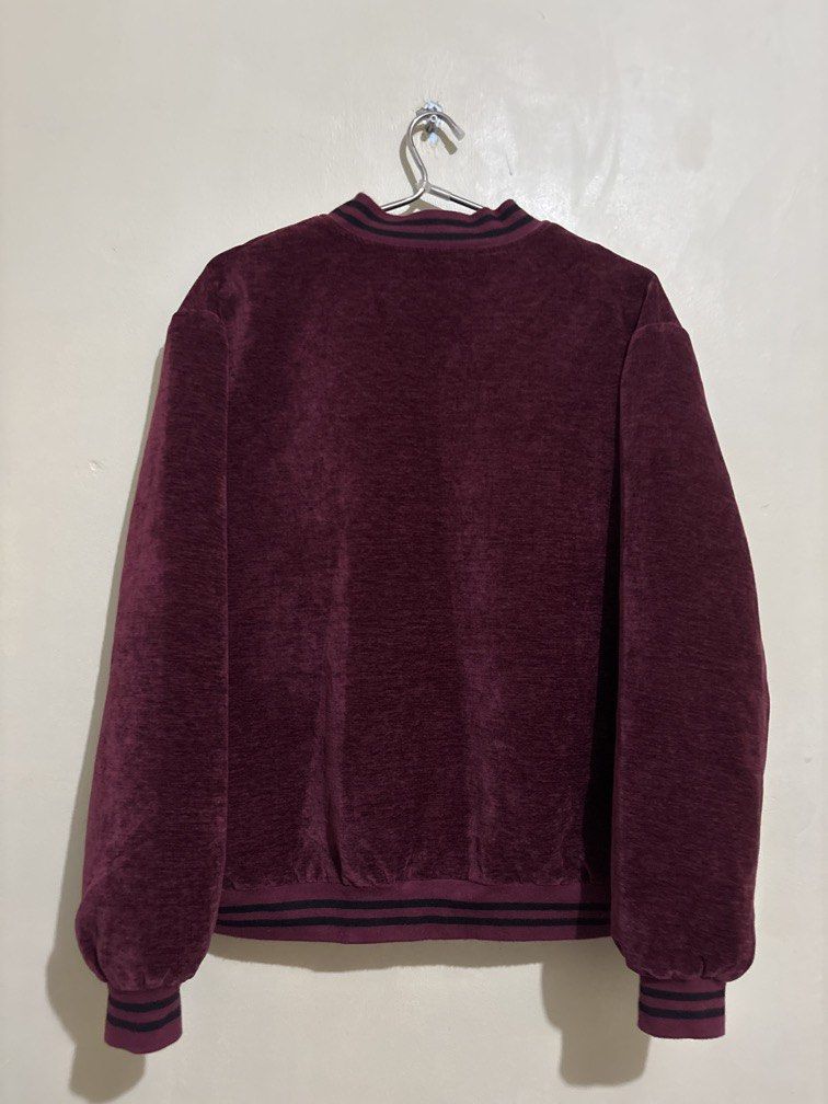 Prada Velvet Bomber Jacket (Category: Coats, Jackets and Outerwear) located in Muntinlupa City. Submitted by owrayttttt (Listing ID 1470108162, Image 2). Description: - Prada Velvel Bomber Jacket Unisex - No tags - Dimes is 24x26 - Minor flaw, please check last photo - Free shipping via j&t.