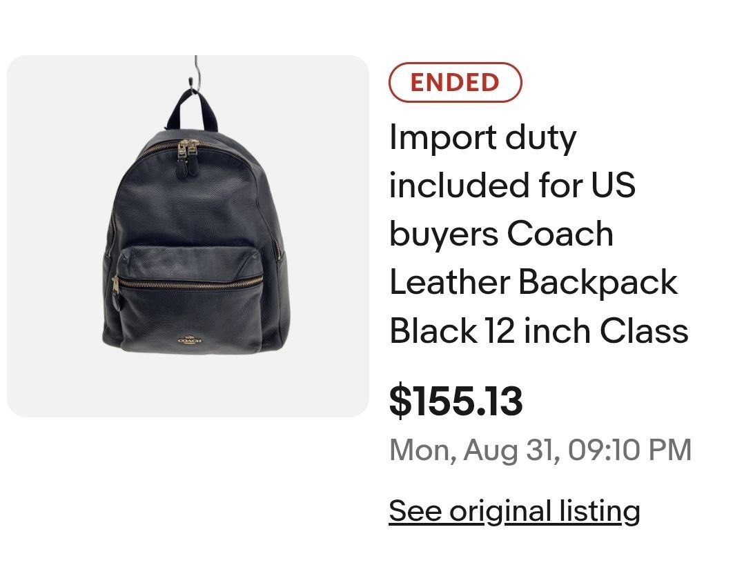 Preloved original Coach backpack (Category: Luxury Bags & Wallets) located in Manila. Submitted by nylan1227 (Listing ID 1469974102, Image 1). Description: Lalamove or LBC.