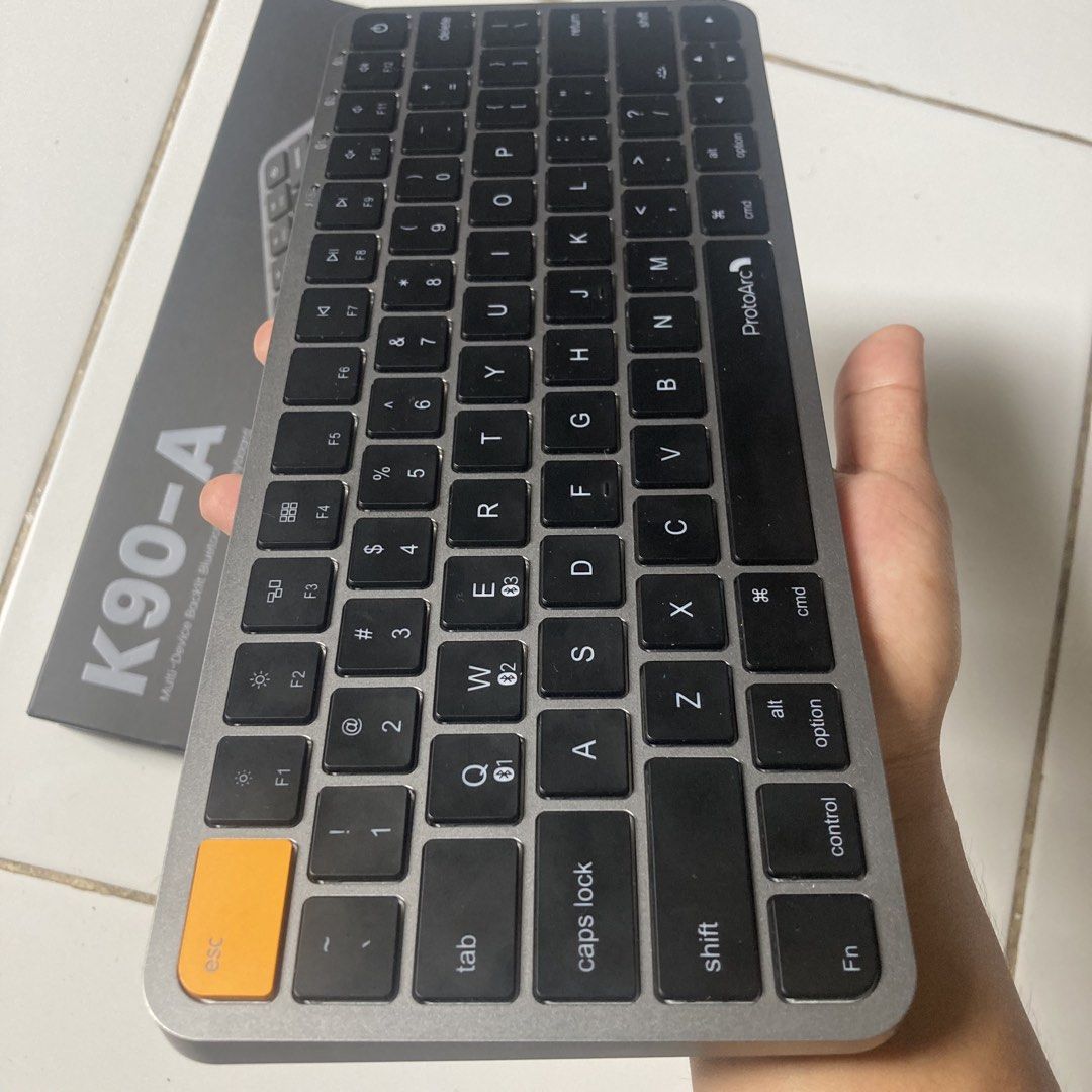 ProtoArc K90-A Bluetooth Wireless Backlit Keyboard (Category: Computer Keyboard) located in Dasmarinas. Submitted by teeshares (Listing ID 1469987340, Image 3). Description: Selling like new ProtoArc K90-A Bluetooth Wireless Backlit Keyboard. With complete accessories and box. Bought last Month at Datablitz. Get for Php 1650! Dasma location. RFS. Excess item.