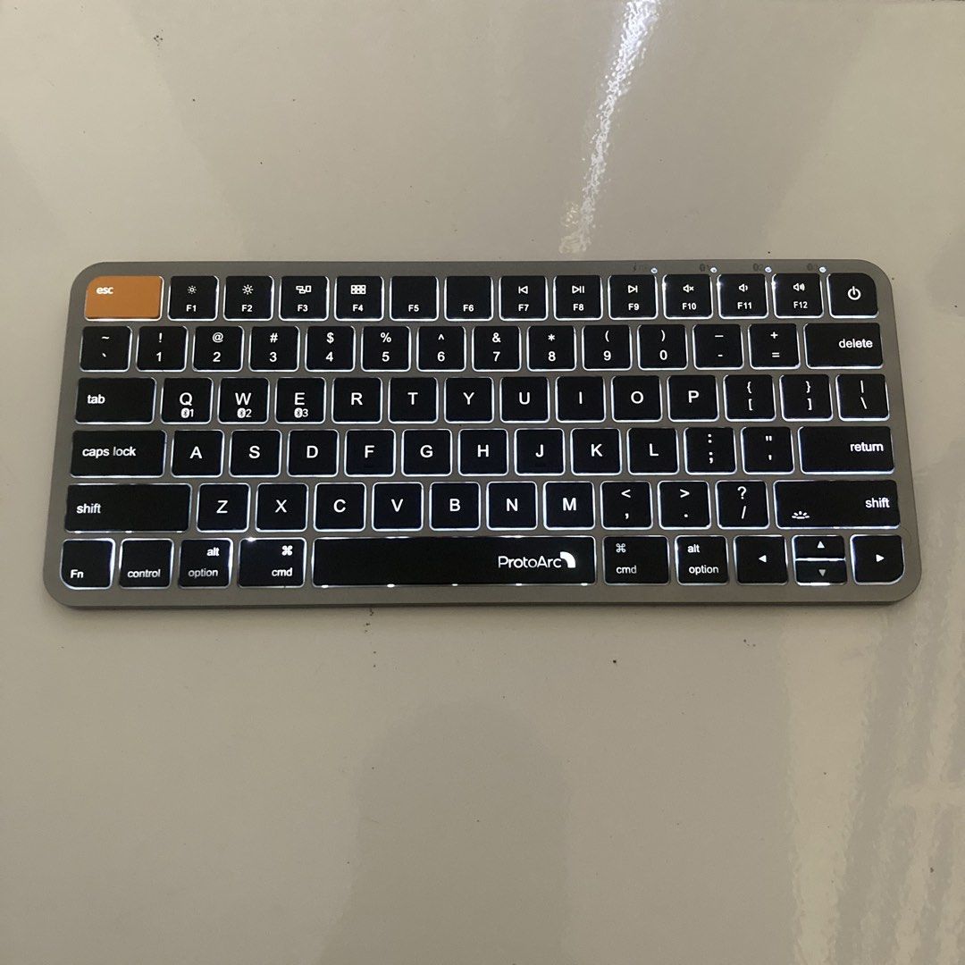 ProtoArc K90-A Bluetooth Wireless Backlit Keyboard (Category: Computer Keyboard) located in Dasmarinas. Submitted by teeshares (Listing ID 1469987340, Image 2). Description: Selling like new ProtoArc K90-A Bluetooth Wireless Backlit Keyboard. With complete accessories and box. Bought last Month at Datablitz. Get for Php 1650! Dasma location. RFS. Excess item.