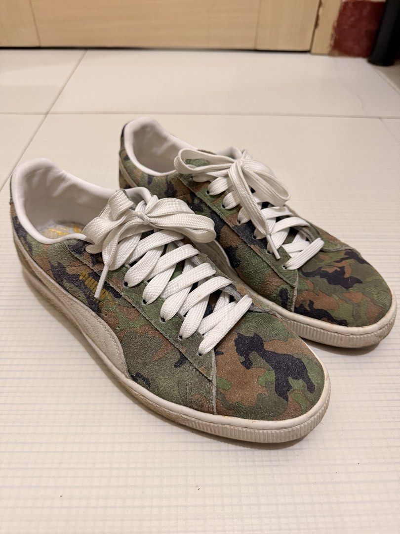 Puma Suede Camo Sneakers (Category: Sneakers) located in Paranaque City. Submitted by iaenb (Listing ID 1470015065, Image 1). Description: - moderately used sneakers - no damage/sole separation (madumi lang) - no original box - authentic Can send more pictures upon request Rfs: declutter/need funds Loc: Moonwalk Paranaque.