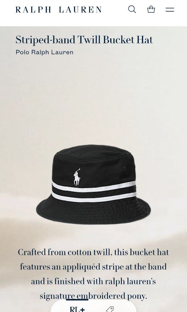 Ralph lauren bucket hat (Category: Luxury Apparel) located in Manila. Submitted by mackussil (Listing ID 1469980816, Image 1). Description: as new condition no issue scannable qr.