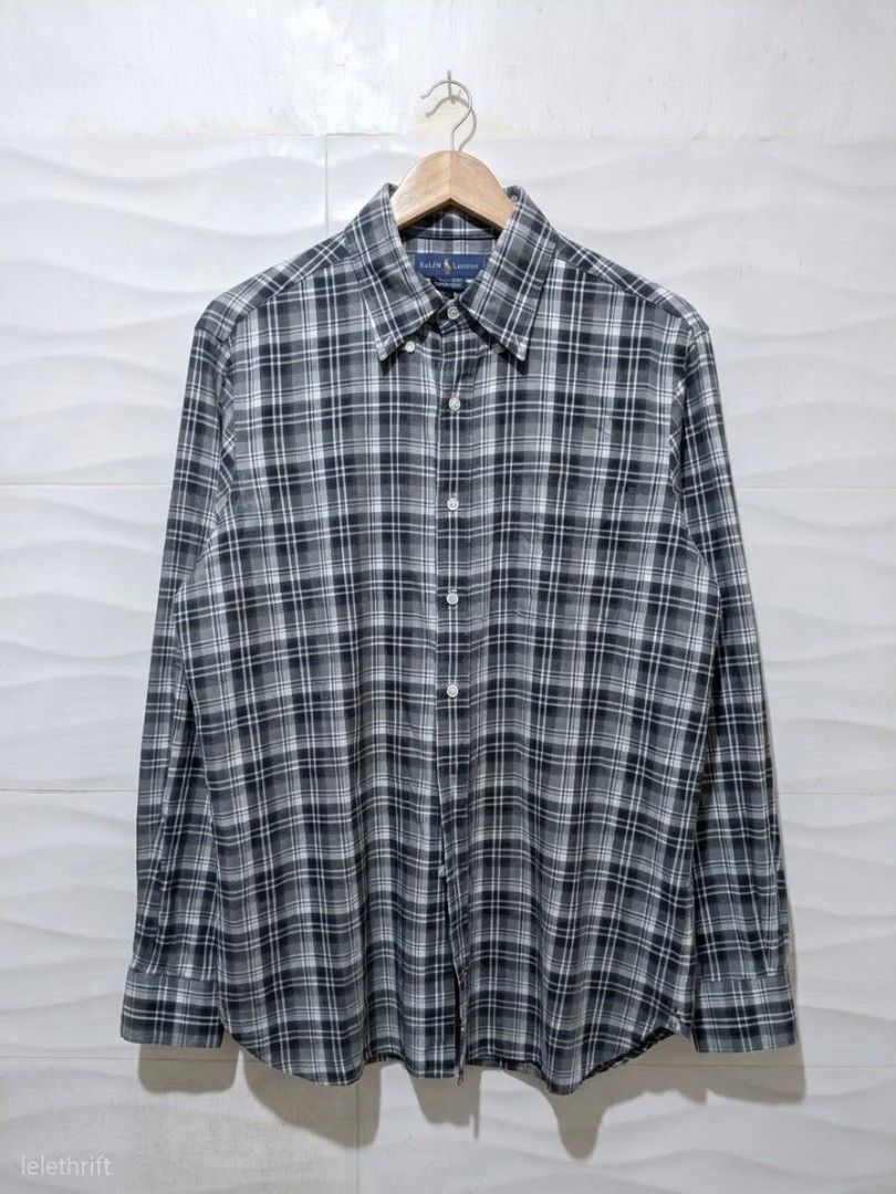 Ralph Lauren plaid button down longsleeves (Category: Formal Shirts) located in Batangas. Submitted by lelethrift.com (Listing ID 1470080903, Image 1). Description: Ralph lauren button down Size: Large to XL authentic 100% brand new but without tags no issue at all zero flaws complete tags with washtag ready to wear na crispy pa ang collar.
