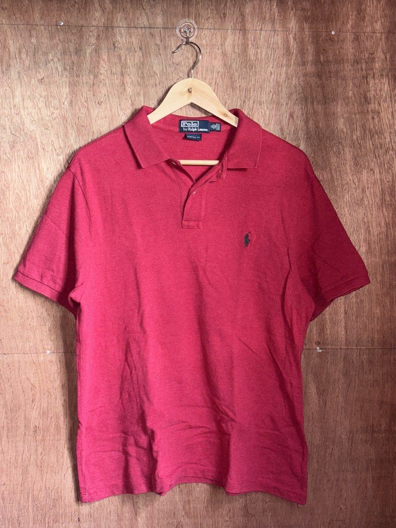 Ralph Lauren Red Polo Shirt (Category: Tshirts & Polo Shirts ) located in Cabuyao City. Submitted by giothr1ft (Listing ID 1470051346, Image 1). Description: -Width: 22 -Length: 27 -Condition: 10/10 📌Buyers will shoulder the shipping fee.