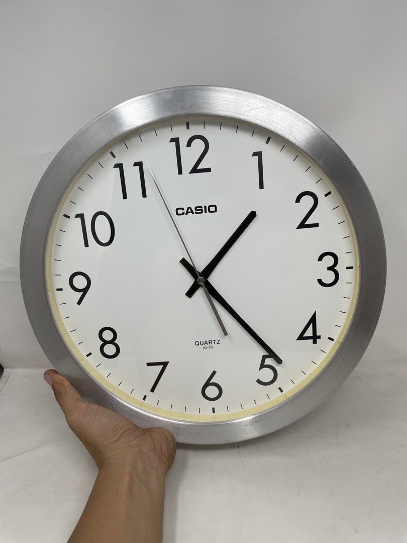 Rare Vintage Casio Silver Round Wall Clock Original From Japan (Category: Vintage Collectibles) located in Tagum. Submitted by tommyfindstagum (Listing ID 1470062877, Image 3). Description: For sale: Rare Vintage Casio Silver Round Wall Clock Original From Japan In great working condition Has small dents due to age but unnoticeable Great addition to your vintage clock collection or accent to room 1650 pesos only Tagum city location, can ship anyw