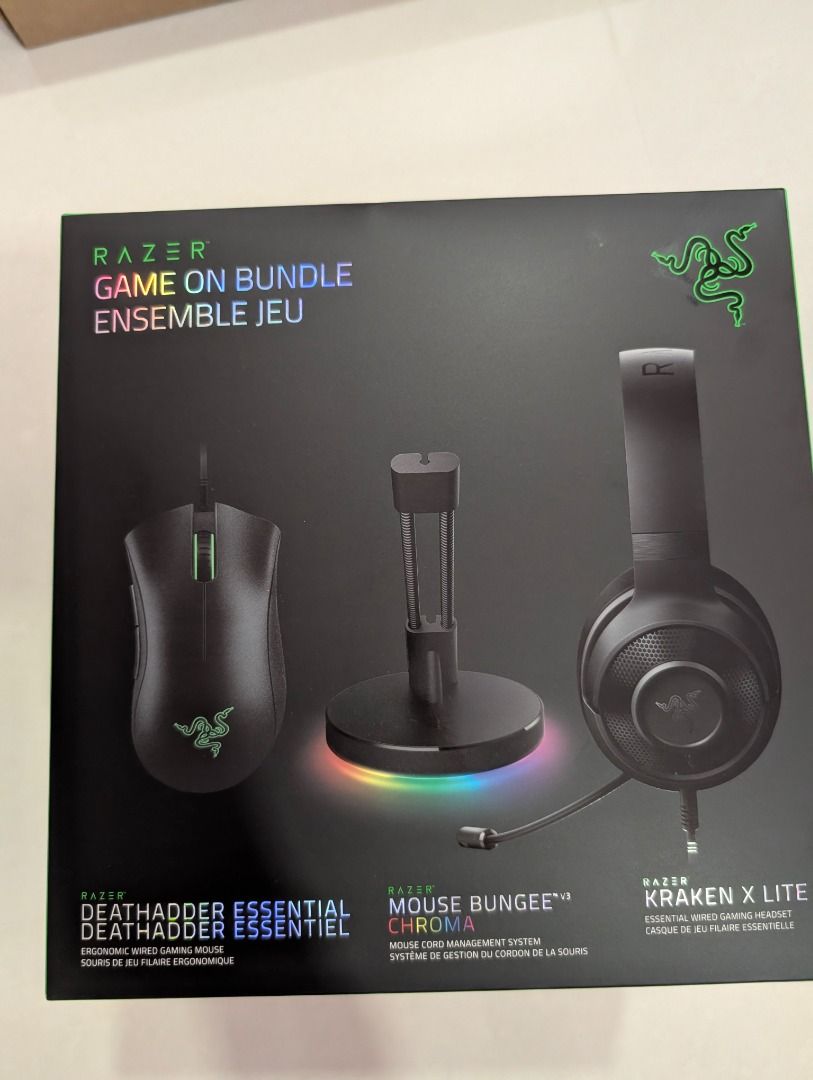 Razer Game On Bundle (Gaming mouse/Mouse cord management system/Gaming ...