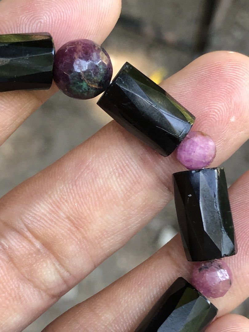 Real ruby & black tourmaline bracelet (Category: Bracelets) located in Manila. Submitted by anneverz (Listing ID 1469984604, Image 2). Description: Real ruby & black tourmaline Bracelet Ganda Neto .