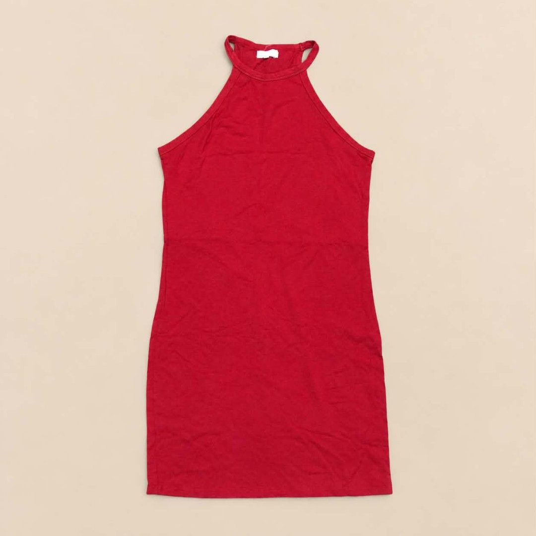 Red Halter Neck Mini Dress (Category: Dresses) located in Manila. Submitted by joshbelgic17602 (Listing ID 1469966195, Image 1). Description: - Color: Bright red - Style: Halter neck, sleeveless, bodycon mini dress - Length: Falls above the knee - Material: Soft jersey fabric with stretch for comfort - Versatility: Great basic piece, easy to dress up or down.