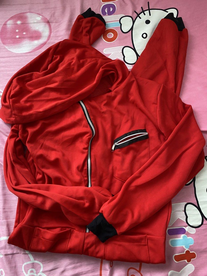 RED JUMPSUIT CUSTUME (Category: Jumpsuits) located in Bulacan. Submitted by prelovedbyjgs (Listing ID 1470068894, Image 2). Description: FOR SALE!! RED JUMPSUIT CUSTOME FOR MONEY HEIST / CAR RACE / SQUID GAME ONESIE Perfect for costume parties, Halloween, themed events, or matching outfits with friends! ✨ Details: ✔️ Design: Money Heist ✔️ Size: 2XL ✔️ Fit: Unisex — for men and women ✔️ Comfortable and easy to wear ✔️ Perfect for costume parties 