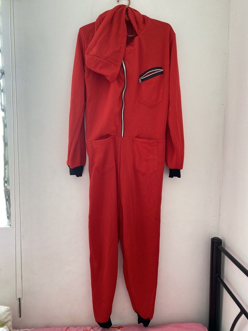 RED JUMPSUIT CUSTUME (Category: Jumpsuits) located in Bulacan. Submitted by prelovedbyjgs (Listing ID 1470068894, Image 1). Description: FOR SALE!! RED JUMPSUIT CUSTOME FOR MONEY HEIST / CAR RACE / SQUID GAME ONESIE Perfect for costume parties, Halloween, themed events, or matching outfits with friends! ✨ Details: ✔️ Design: Money Heist ✔️ Size: 2XL ✔️ Fit: Unisex — for men and women ✔️ Comfortable and easy to wear ✔️ Perfect for costume parties 