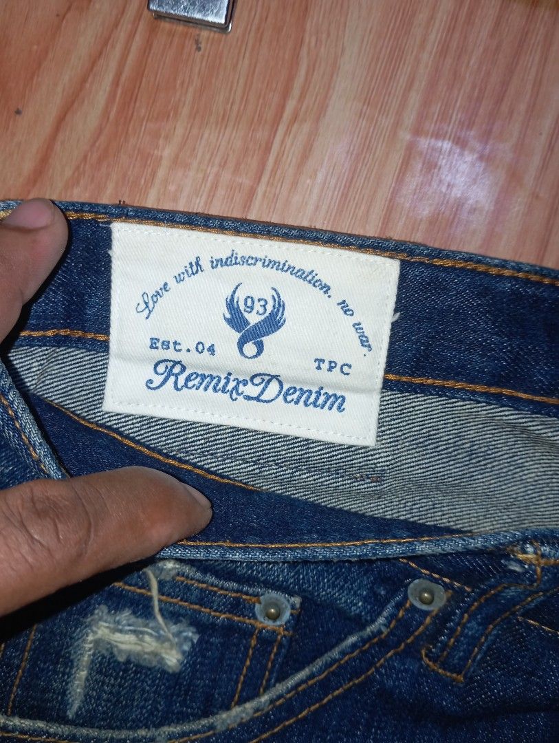 REMIX INTERNATIONAL CO. LTD. (Category: Jeans) located in Monkayo. Submitted by danielcabusora (Listing ID 1470033527, Image 3). Description: REMIX INTERNATIONAL CO. LTD. RAW & SELVEDGE DENIM W-33/34 L-43 LEG OPEN-11 HEM-9 FRESH FROM BALE NO ISSUE 800 ADD SF ONLY DDO MINDANAO.