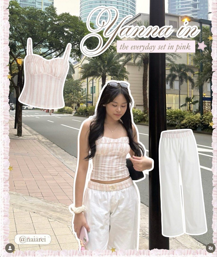 [RENT] Isa the Label Everyday Set in Pink (Category: Sets or Coordinates) located in Quezon City. Submitted by youngtiger.6616e6 (Listing ID 1469968178, Image 2). Description: ୨୧ the everyday set for rent ♡ your effortless, presko fit for the philippine weather! 𐙚 a matching set made with 100% cotton stripes and 100% linen for a lightweight, breathable & comfy feel. perfect for everyday wear, summer dates, and cute ootds! 🎀 ♡ available colors: 