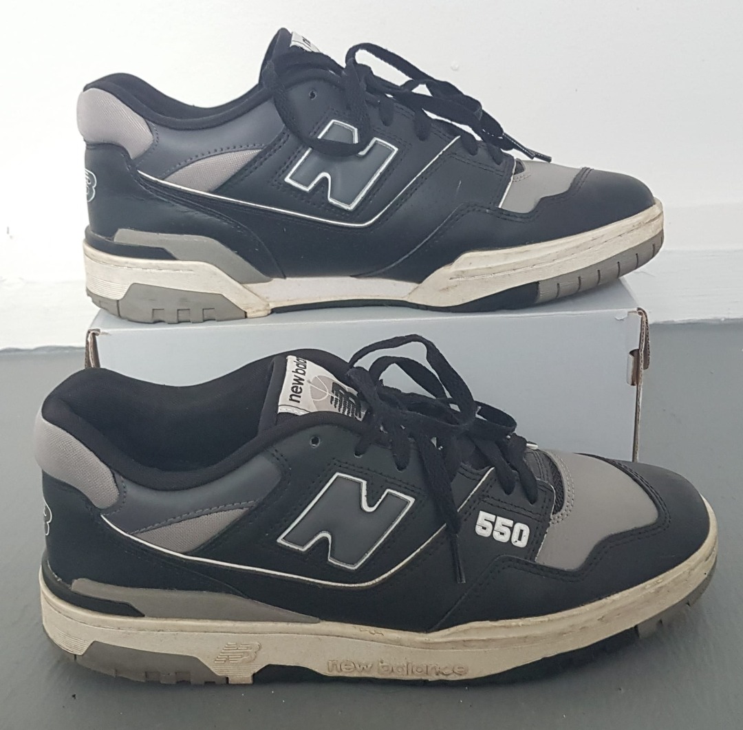Retro New Balance 550 Shadow Sneakers, Cool Black, Marble & Grey ...