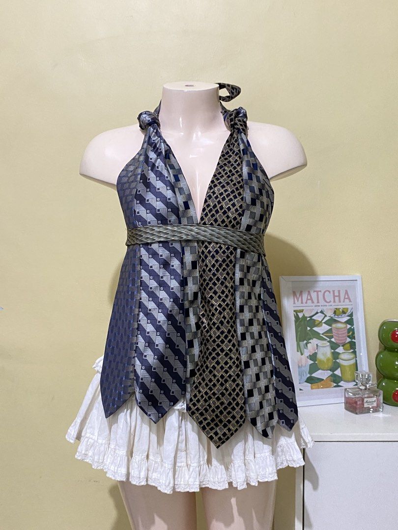 REWORKED NECKTIE PEPLUM HALTER TOP (Category: Others Tops) located in Dasmarinas. Submitted by hannah.oakph (Listing ID 1469955030, Image 2). Description: .