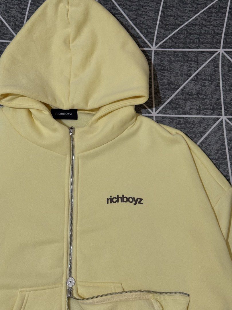 Richboyz Hoodie “Butter yellow” (Category: Hoodies) located in Manila. Submitted by _hykeem (Listing ID 1469966792, Image 3). Description: - Double zip hoodie “Butter yellow” - Size “XL” - Used once, good as new - Taytay rizal - Can do meetup, lalamove or jnt - DM for more details.