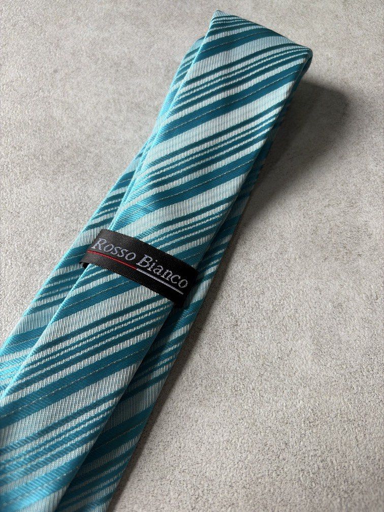 Rosso Bianco Teal Striped Necktie (Category: Ties) located in Pasig City. Submitted by chamoisee (Listing ID 1469958639, Image 2). Description: .