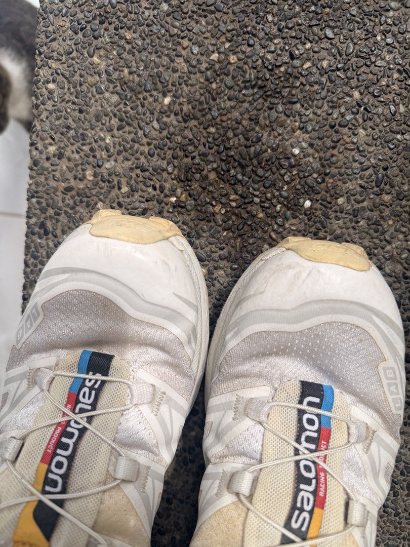 Salomon S-Lab XT 6 Sneakers (Category: Sneakers) located in Paranaque City. Submitted by secondhaulsbya (Listing ID 1469970786, Image 3). Description: Salomon S-Lab XT 6 Soft Ground (UK 4/22.5 CM) Vanilla Ice/Almond milk color way Quicklace & comfortable Ortholite insoles - Condition: Used and has yellow markings but can be cleaned through service Can send original receipt and details. Last price posted already, lowballers will be ignored.