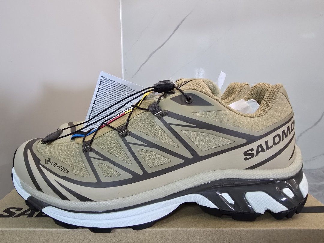 Salomon XT-6 Gore-Tex Safari (Category: Sneakers) located in Manila. Submitted by remmyap (Listing ID 1469990242, Image 2). Description: - Model: Salomon XT-6 Gore-Tex - Colorway: Khaki and brown - Condition: Brand new, unworn with original box and tags - Features: Waterproof Gore-Tex membrane, durable trail sole, and quicklace system - Perfect for outdoor adventures and everyday streetwear.