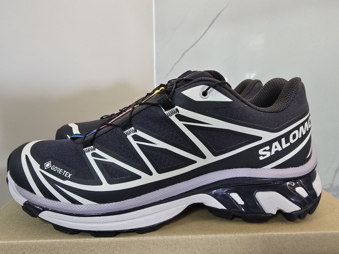 Salomon XT6 GTX Phantom Hushed Violet Nirvana (Category: Sneakers) located in Manila. Submitted by remmyap (Listing ID 1469991274, Image 2). Description: - Model: Salomon XT6 GTX - Condition: Pristine, zero signs of wear on tread and uppers - Inclusions: Original Salomon shoebox included - Key Features: Waterproof Gore-Tex membrane, Quicklace system with multicolor lace loops, chunky cushioned midsole, and Contagrip rubber outsole with Agile Chas