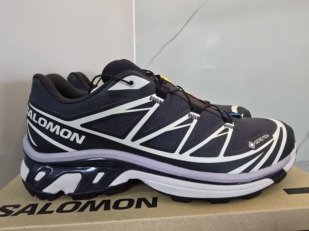 Salomon XT6 GTX Phantom Hushed Violet Nirvana (Category: Sneakers) located in Manila. Submitted by remmyap (Listing ID 1469991274, Image 1). Description: - Model: Salomon XT6 GTX - Condition: Pristine, zero signs of wear on tread and uppers - Inclusions: Original Salomon shoebox included - Key Features: Waterproof Gore-Tex membrane, Quicklace system with multicolor lace loops, chunky cushioned midsole, and Contagrip rubber outsole with Agile Chas