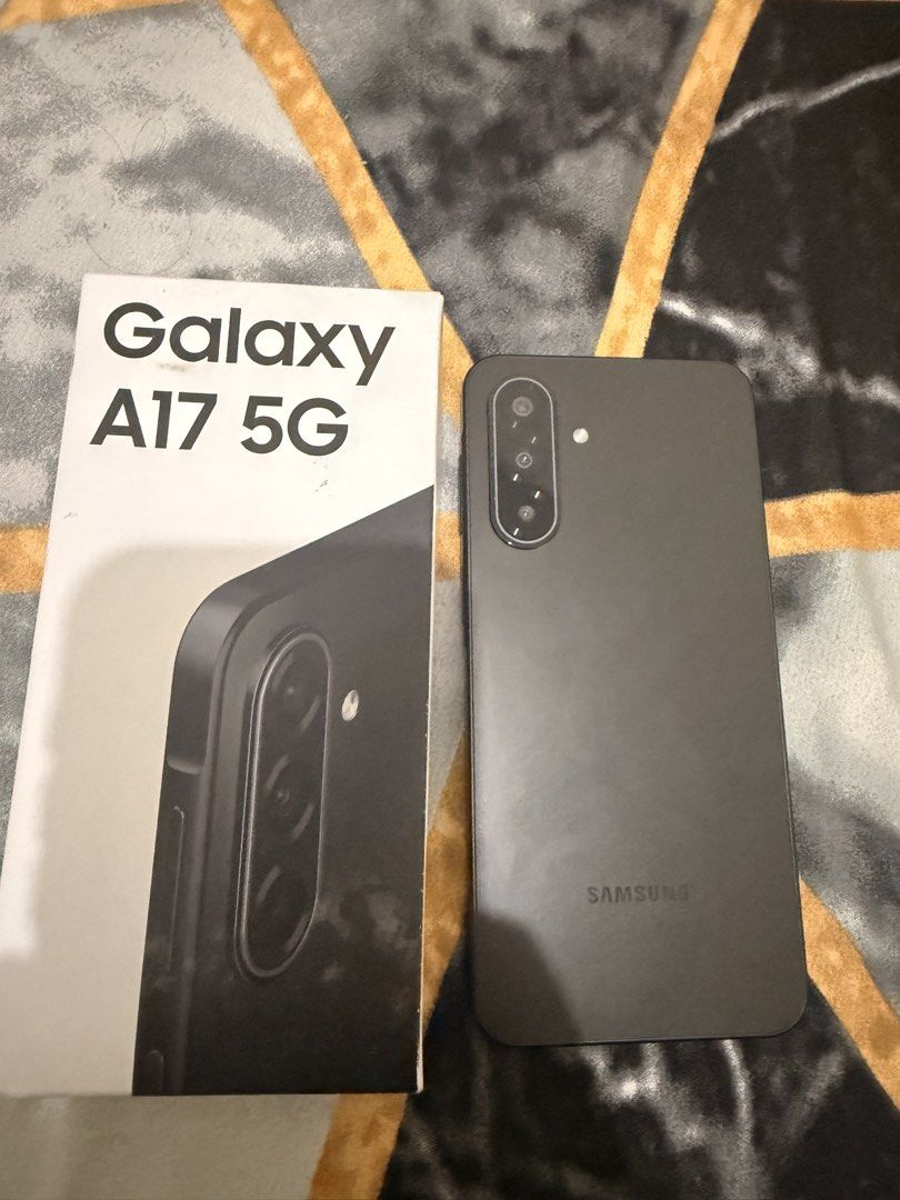 Samsung A17 5G (Category: Samsung) located in Manila. Submitted by kathsamson72484 (Listing ID 1469950373, Image 1). Description: Almost brandnew. Seldom used for spare phone nalang po. with box and orig charging cable.