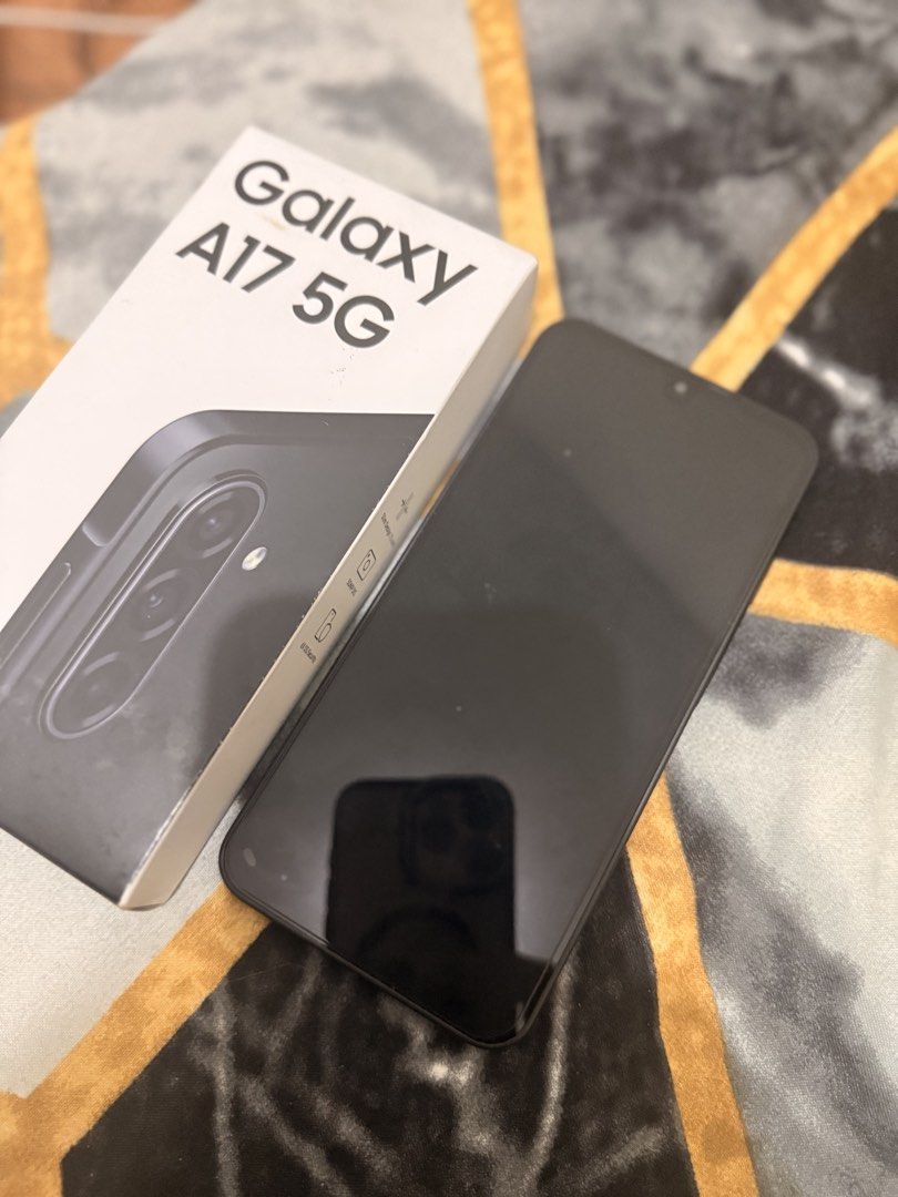 Samsung A17 5G (Category: Samsung) located in Manila. Submitted by kathsamson72484 (Listing ID 1469950373, Image 3). Description: Almost brandnew. Seldom used for spare phone nalang po. with box and orig charging cable.