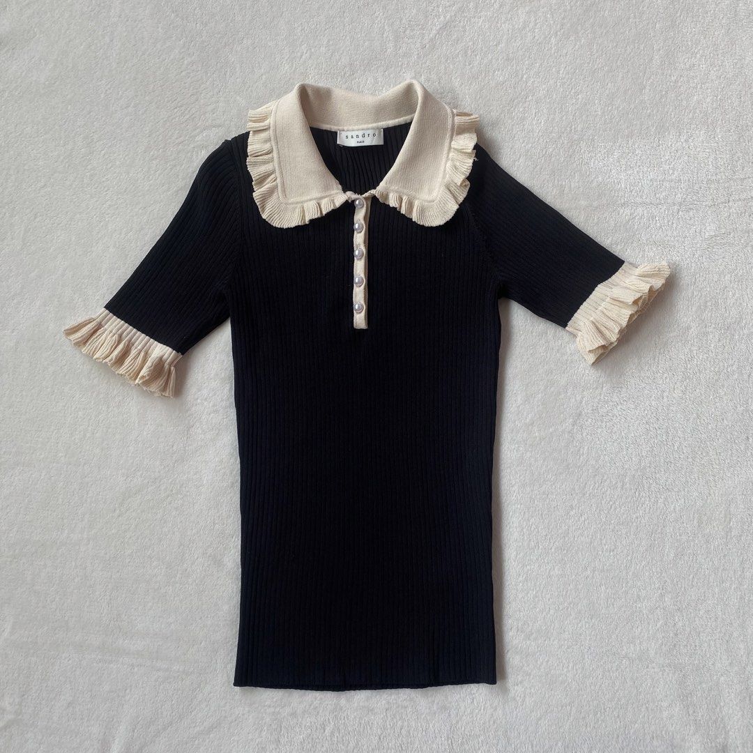 💫Sandro Paris Doll Collar Knit Top (Category: Others Tops) located in Manila. Submitted by yourdaily_obsessions (Listing ID 1470090449, Image 2). Description: Item: Sandro Paris •Size: 2 on tag, can fit S-M •Doll Collar, cutesy!🥰 - Notes before making an offer❗️ •Photos are provided for self authentication. •Bogus/irresponsible buyer auto blocked •Check details first, to see minimal flaw/issue if any. •Payment First. No payment, no reservation.