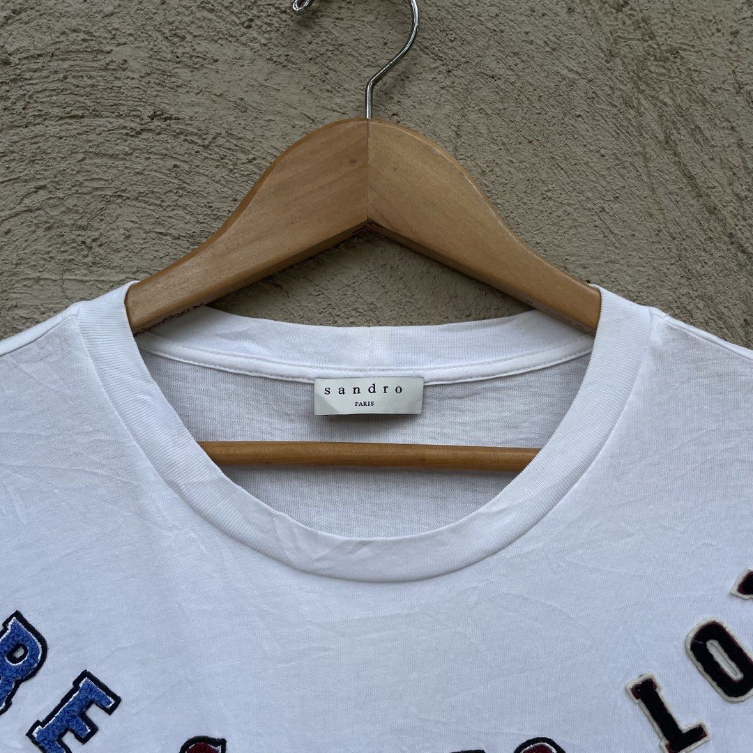 Sandro Paris HERE COMES LOVE (Category: Shirts) located in Cebu City. Submitted by jaydeeace (Listing ID 1470086076, Image 3). Description: Sandro Paris HERE COMES LOVE Size 1 19 x 24 Excellent condition Dm if Interested 📩.