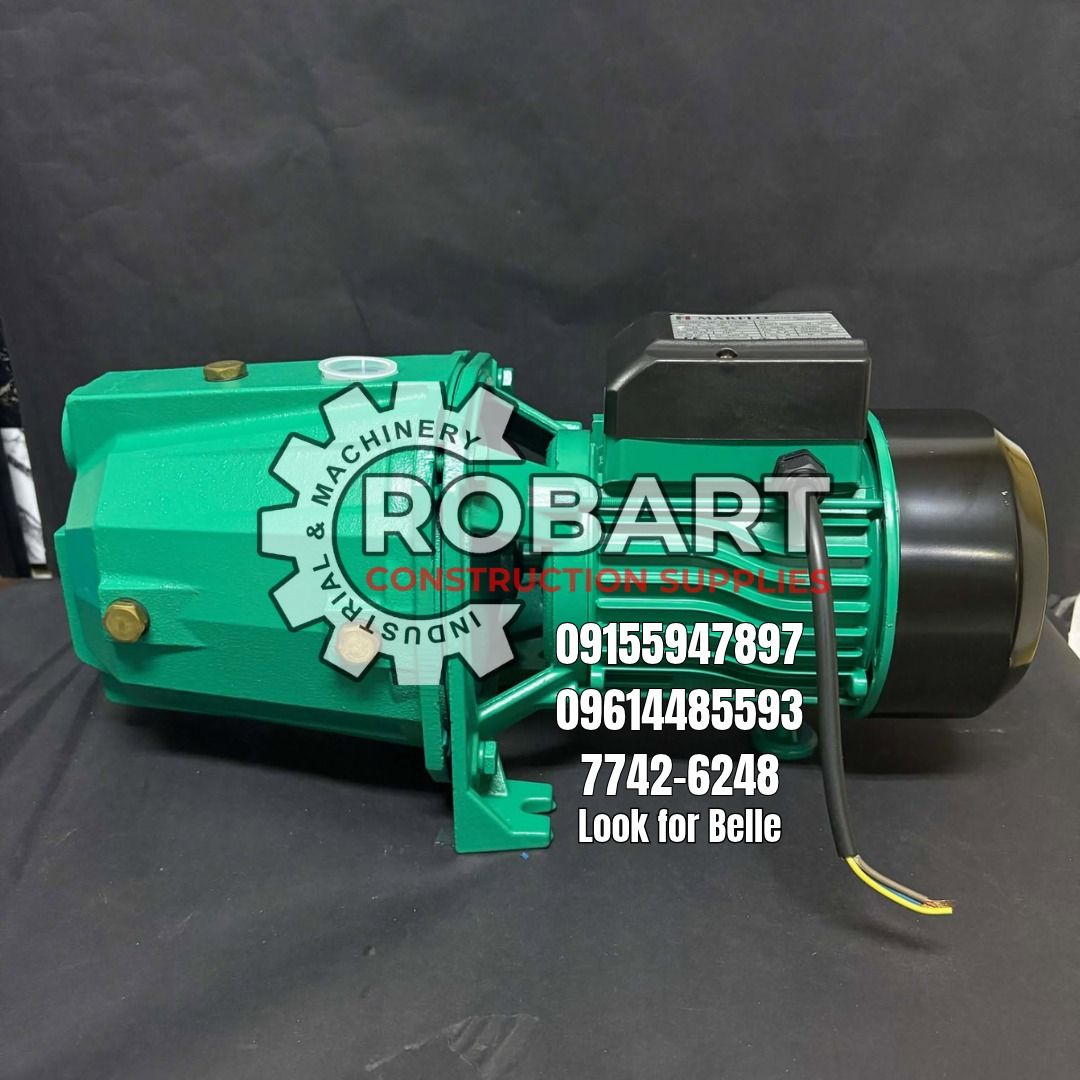 Self-priming Jet Pump (Category: Construction Tools & Equipment) located in Manila. Submitted by bellarobart (Listing ID 1470009376, Image 2). Description: Self-priming Jet Pump Brand: Marflo Model: MF-JET750B 𝑹𝑶𝑩𝑨𝑹𝑻 𝑪𝑶𝑵𝑺𝑻𝑹𝑼𝑪𝑻𝑰𝑶𝑵 𝑺𝑼𝑷𝑷𝑳𝑰𝑬𝑺 WEBSITE: robartool.com Office Address: 1405 Yuseco St. Sta Cruz Manila SEND US MESSAGE FOR INQUIRIES ‼️‼️ Glb/Vibr: 0915-594-7897 Smrt: 0961-448-5593 Landline: (7746-6248 / 7002-2872) �