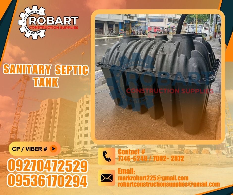 Septic Tank (Category: Construction Tools & Equipment) located in Manila. Submitted by mark.robart527 (Listing ID 1470019029, Image 1). Description: Septic Tank 𝑹𝑶𝑩𝑨𝑹𝑻 𝑪𝑶𝑵𝑺𝑻𝑹𝑼𝑪𝑻𝑰𝑶𝑵 𝑺𝑼𝑷𝑷𝑳𝑰𝑬𝑺 Office Address: 1405 Yuseco St. Sta Cruz Manila SEND US MESSAGE FOR INQUIRIES ‼️ ‼️ Glbe - (𝟢𝟫𝟤𝟩-𝟢𝟦𝟩-𝟤𝟧𝟤𝟫) T.M. - (𝟢𝟫𝟧𝟥-𝟨𝟣𝟩-𝟢𝟤𝟫𝟦) Vibr - (𝟢𝟫𝟤𝟩-𝟢𝟦𝟩-𝟤𝟧𝟤𝟫) Landline: (𝟩𝟩𝟦𝟨-𝟨𝟤𝟦𝟪) / (𝟩𝟢𝟢𝟤-𝟤𝟪𝟩