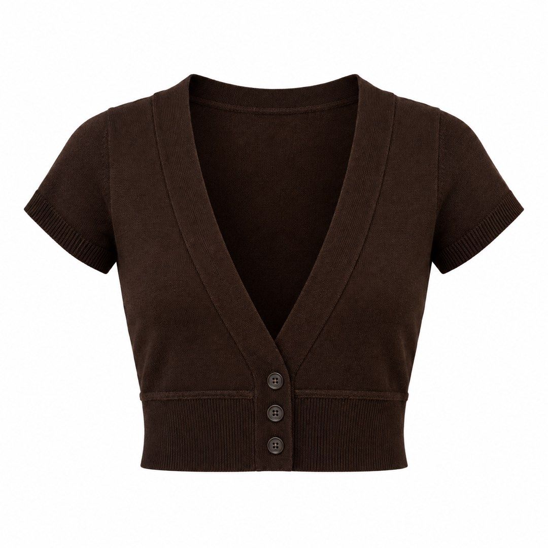 Set of 2 Short sleeve crop top button down (Category: Shirts) located in San Ildefonso. Submitted by rgdeclutters (Listing ID 1470009045, Image 3). Description: L - 15" W - 14".