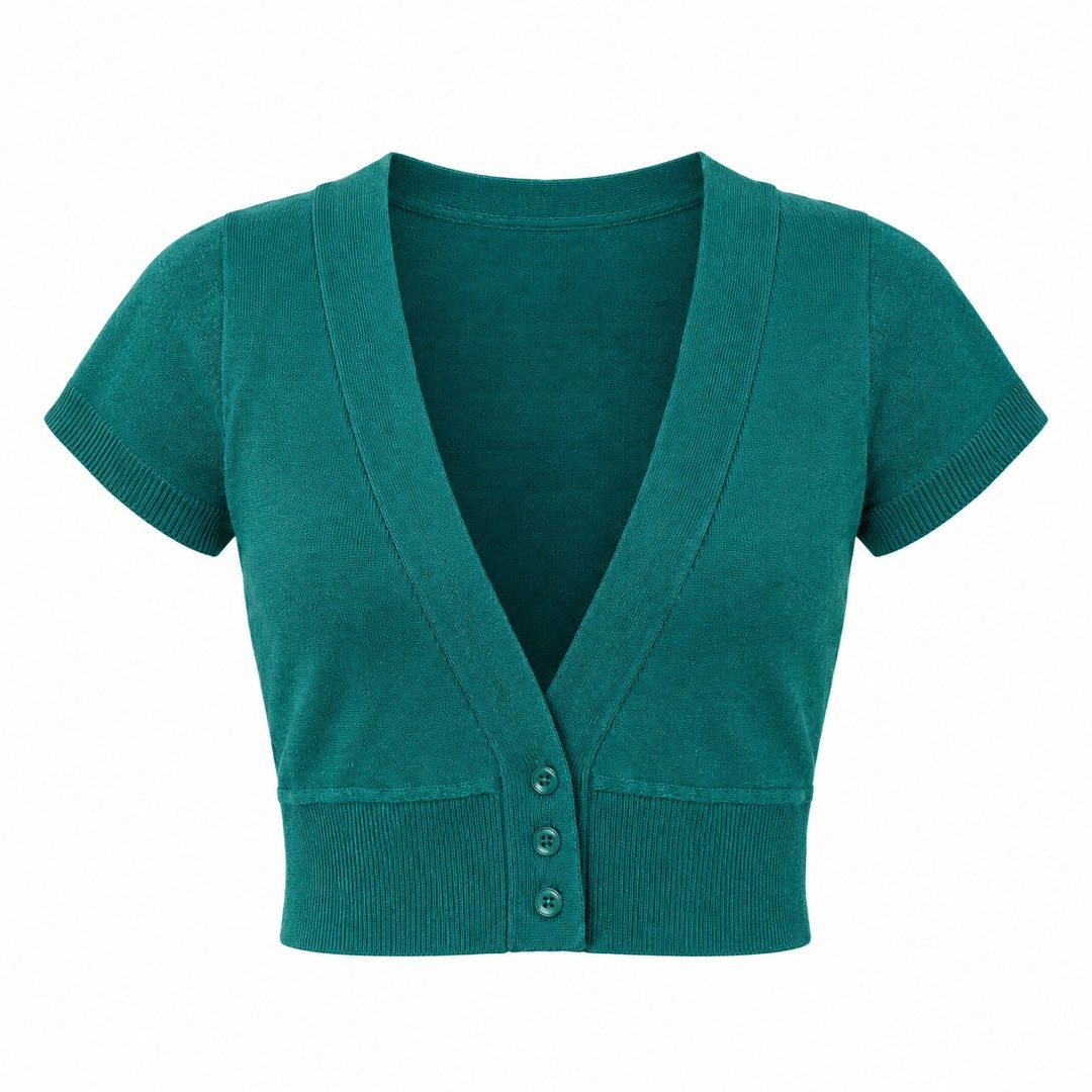Set of 2 Short sleeve crop top button down (Category: Shirts) located in San Ildefonso. Submitted by rgdeclutters (Listing ID 1470009045, Image 1). Description: L - 15" W - 14".