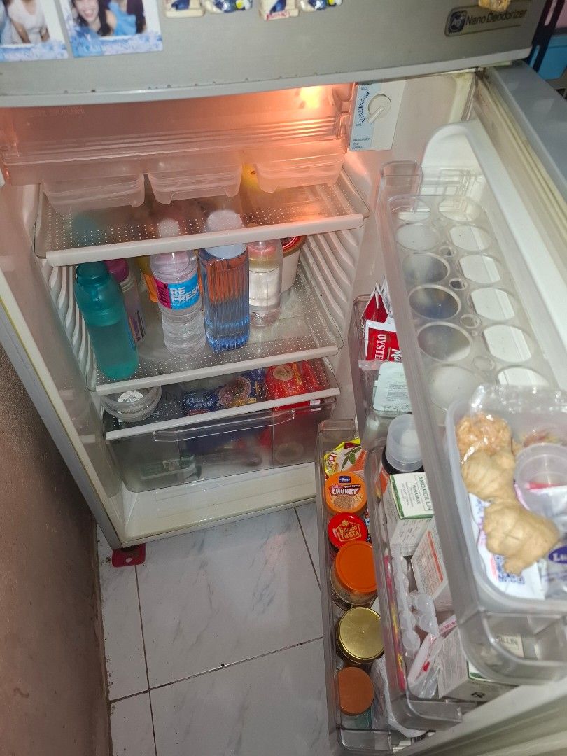 Sharp refrigerator (Category: Refrigerators and Freezers) located in Marikina City. Submitted by consuming7173 (Listing ID 1470076767, Image 2). Description: Sharp refrigerator nano deodorizer, no frost, as is. Negotiable RFS: Buying a new refrigerator.
