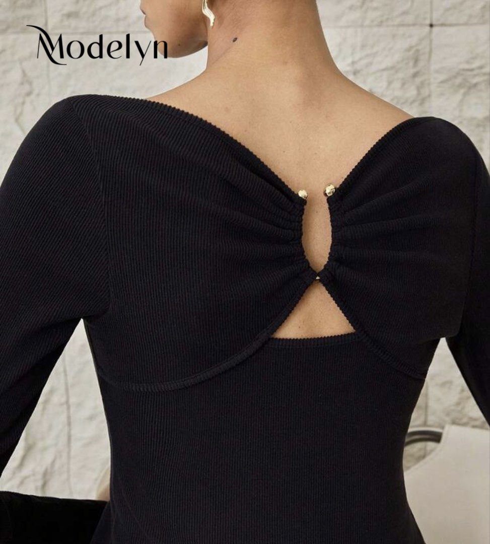Shein black longsleeve (Category: Longsleeves) located in Cavite. Submitted by chicfinds.slay (Listing ID 1470127411, Image 3). Description: ✨best fit l-xl bodyframe ✨knit fabric stretchy ✨elegant and classy ✨never worn just sitting in my closet.