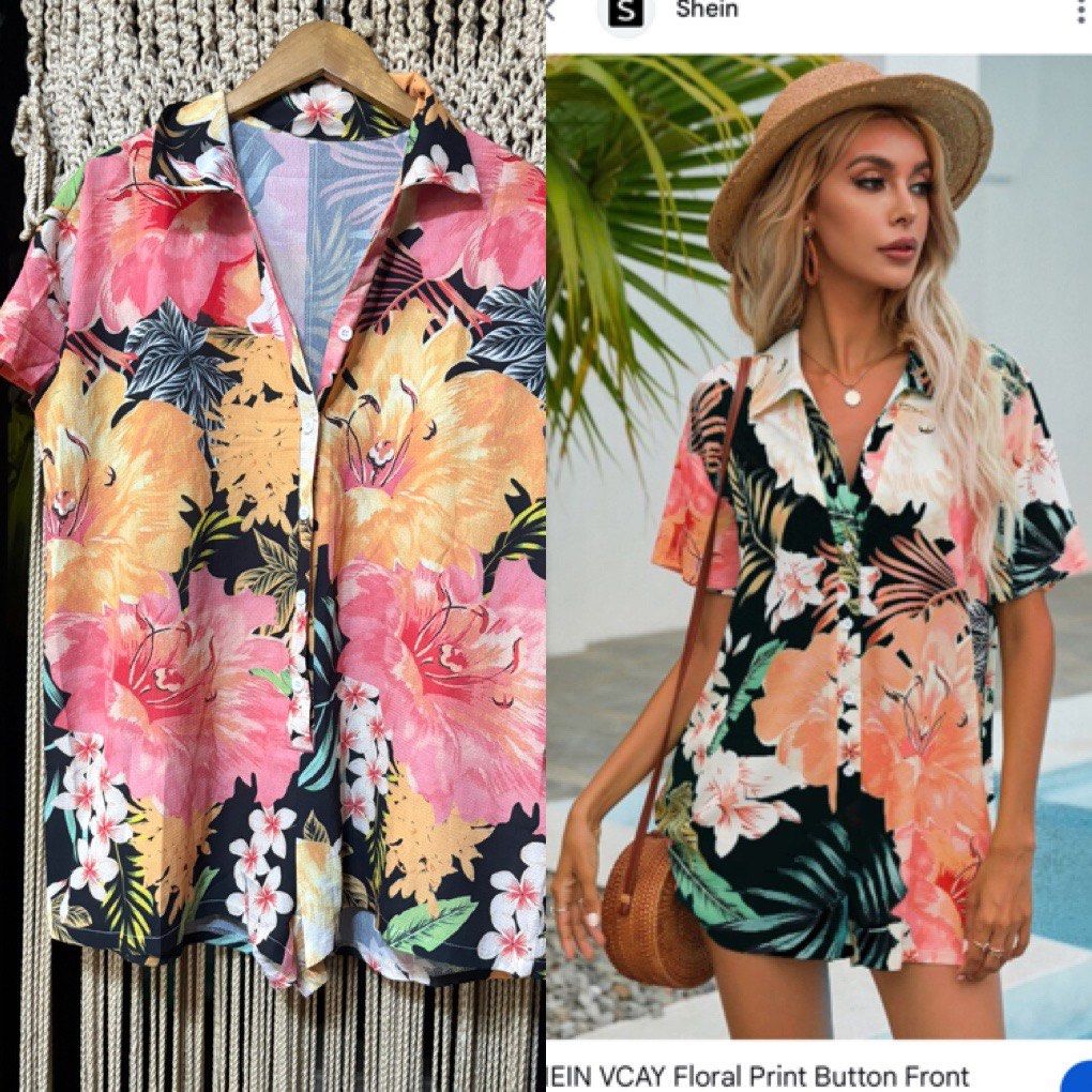 shein button down romper (Category: Rompers) located in Cavite. Submitted by bambimay30 (Listing ID 1469969100, Image 1). Description: oversized fits up to large.