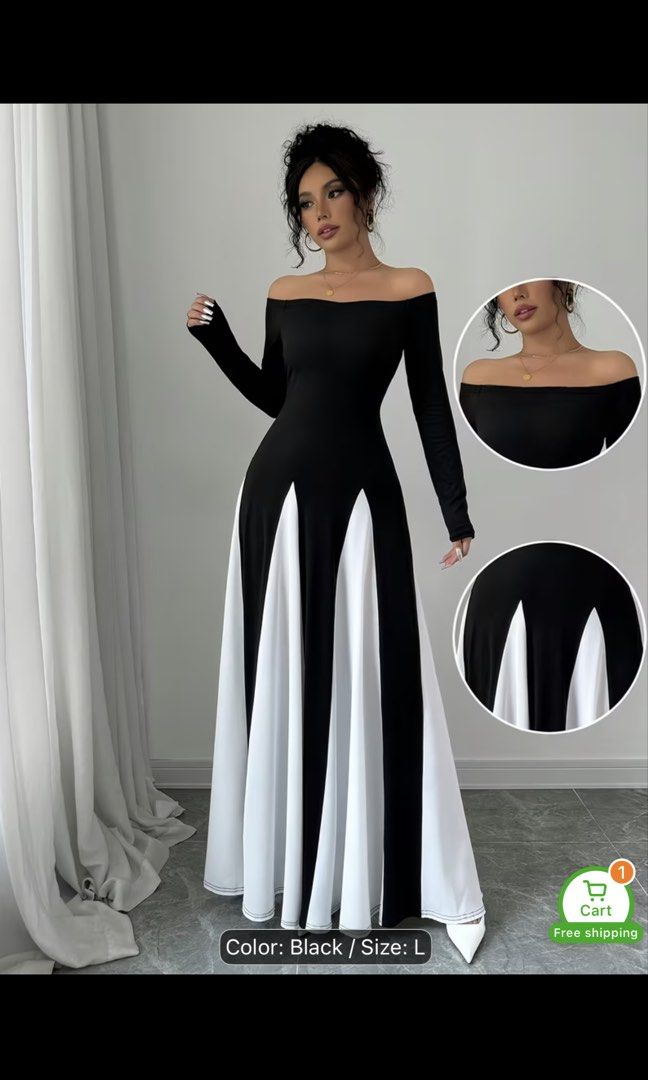 shein flowy event dress (Category: Dresses) located in Cavite. Submitted by bambimay30 (Listing ID 1469968377, Image 3). Description: super stretch upper facric flpwy lower fabric fit up to xl.