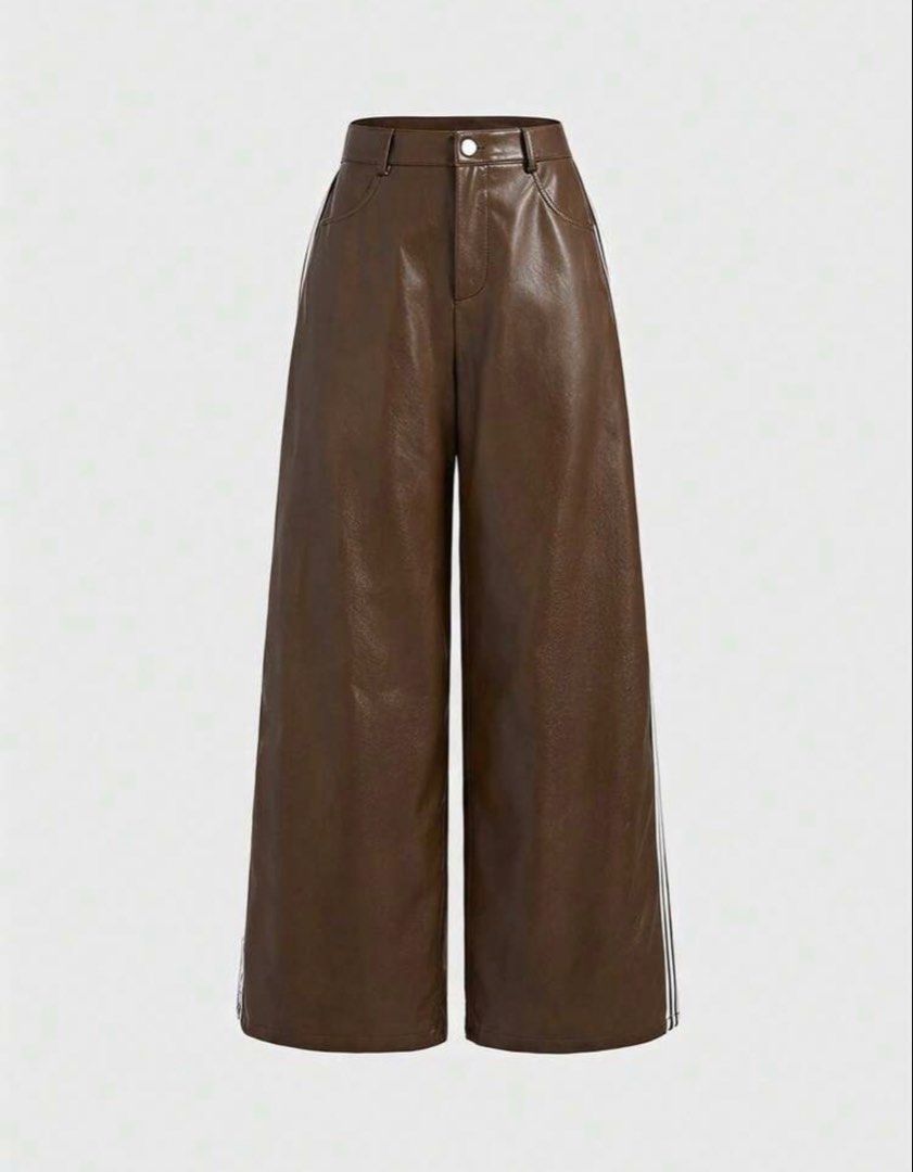 SHEIN Leather Stripes Pants (Category: Jeans) located in Las Pinas. Submitted by sellerkjb (Listing ID 1470129459, Image 3). Description: BRAND NEW XL 38 inches waist (not stretchable/garterized) 43 inches length Original Price: P1,132.00 LAS PINAS.