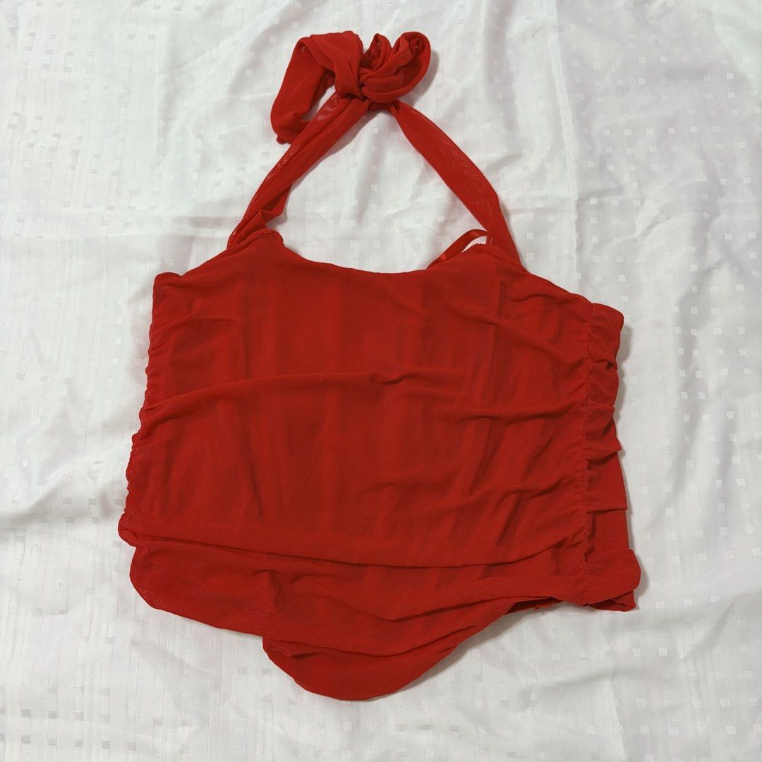 Shein Red Halter Corset Top (Category: Sleeveless) located in Marikina City. Submitted by pial21 (Listing ID 1470009496, Image 1). Description: Shein Red Halter Corset Top Size Small.