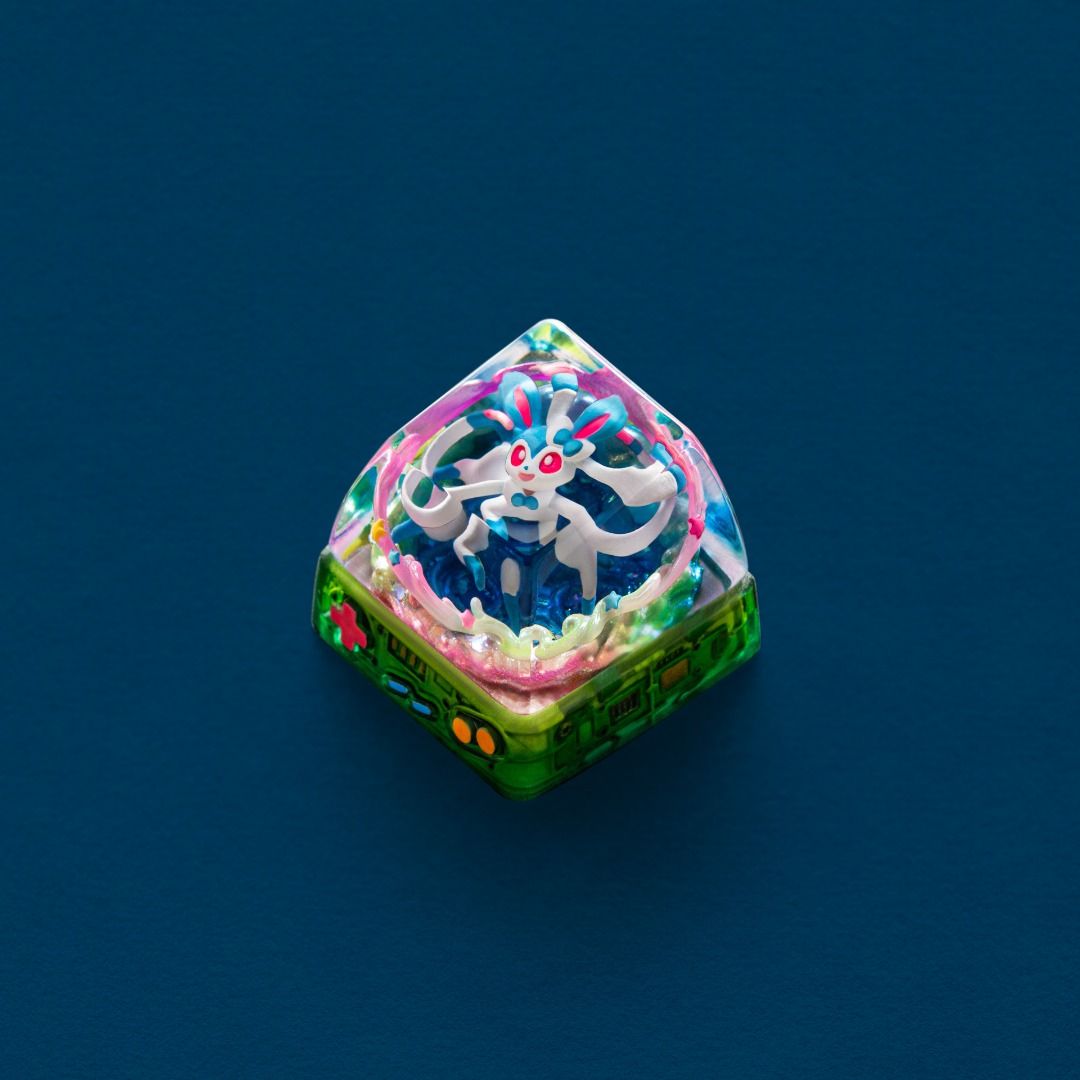 S-Craft Shiny Sylveon Artisan Keycap (Category: Computer Keyboard) located in Baguio. Submitted by jdd.pkmn_0 (Listing ID 1470131952, Image 3). Description: Artisan Keycaps by S-Craft Please read Opened to check for damages, unused. Gcash.