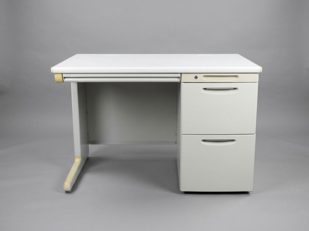 SINGLE PEDESTAL DESK (Category: Office Furniture & Fixtures) located in Valenzuela. Submitted by jesspesongco (Listing ID 1469996959, Image 1). Description: SINGLE PEDESTAL DESK BRAND: OKAMURA SIZE: L100cm W70cm H70cm PRICE: P11,500 ✔️Sturdy office desk in light grey finish with a clean white top surface ✔️Attached cabinet featuring two spacious drawers for files and supplies 📍 LOCATION: OFFICEBUSTERS BALINTAWAK 👤 Look for: Hesus 📞 0961 690 47