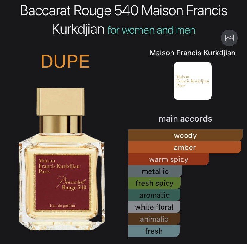 Smart Collection No.540 (Category: Fragrance & Deodorants) located in Manila. Submitted by perfume_royal (Listing ID 1470075674, Image 2). Description: Smart collection No.540 Dupe: Maison francis kurkdjian baccarat Rouge 540 100ml edp .