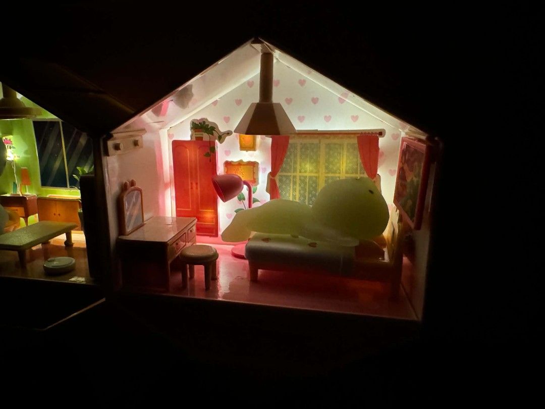 Smiski Display Houses (Category: Figurines & Statues) located in Manila. Submitted by ems_miskis (Listing ID 1470071456, Image 3). Description: SMISKI NOT INCLUDED 300 EACH Bought from Mr. DIY, no box good condition. With acrylic dust cover (Notes: bedroom fairy lights are replaced) 📍North Caloocan.