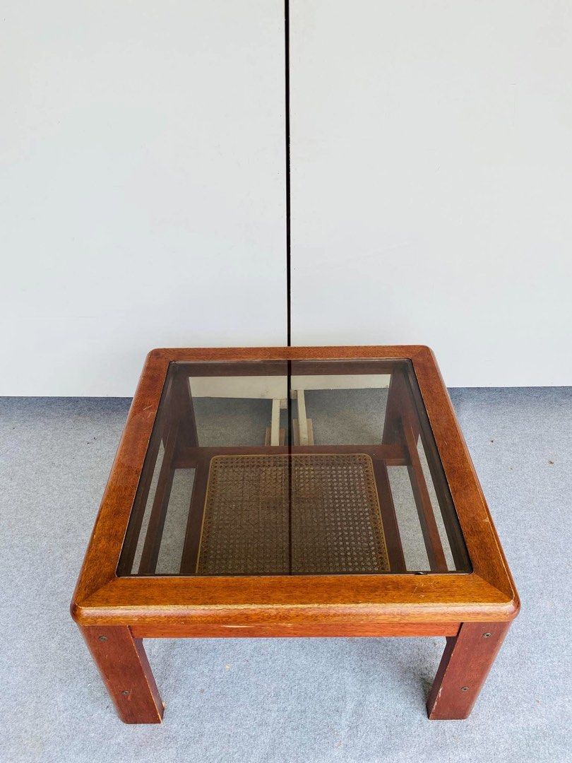 Solid Wood Center Table / Coffee Table (Category: Tables & Sets) located in Manila. Submitted by elliefurnies31 (Listing ID 1470022815, Image 3). Description: "JAPAN SURPLUS" SOLID WOOD CENTER TABLE GLASS TOP WITH SOLIHIYA ACCENT SIZE: 27.5L" x 27.5W" x 16H" inches (AS-IS ITEM) IN GOOD CONDITION.