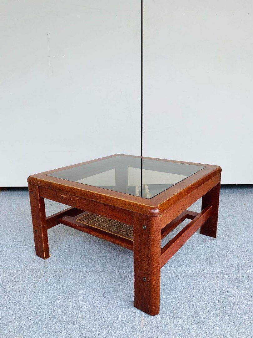 Solid Wood Center Table / Coffee Table (Category: Tables & Sets) located in Manila. Submitted by elliefurnies31 (Listing ID 1470022815, Image 1). Description: "JAPAN SURPLUS" SOLID WOOD CENTER TABLE GLASS TOP WITH SOLIHIYA ACCENT SIZE: 27.5L" x 27.5W" x 16H" inches (AS-IS ITEM) IN GOOD CONDITION.