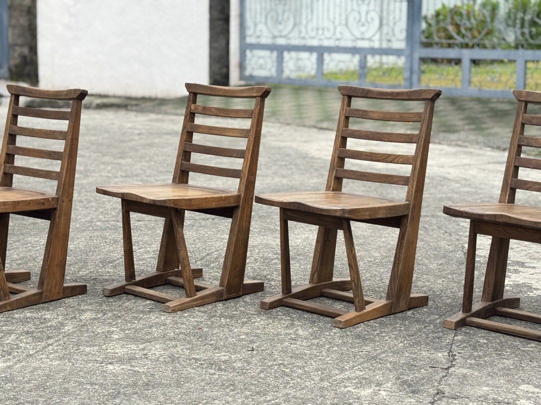 Solid wood ladder-back side chairs (Category: Chairs) located in Bulacan. Submitted by rock_off.thriftshop.ph (Listing ID 1469979796, Image 1). Description: .