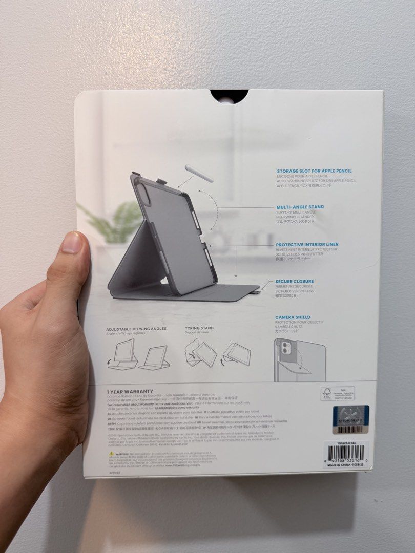 Speck Balance Folio iPad pro 11” M4/M5 (Category: Cases & Sleeves) located in Davao. Submitted by rojan2001 (Listing ID 1470051303, Image 2). Description: - Brand new Speck Balance Folio case tailored for iPad Pro 11" (M5 2025 / M4 2024) - Sleek black design with 4FT (1.2m) drop-tested protection - Multi-angle adjustable stand for comfortable typing and viewing - Integrated storage slot for Apple Pencil - Built-in camera shield and secure clasp c