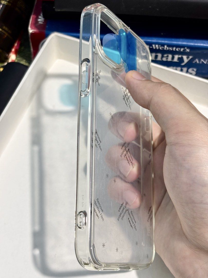 Spigen Clear Protective Case – iPhone 14 Plus / 15 Plus (Category: Cases & Sleeves) located in Manila. Submitted by tindero_ng_ano (Listing ID 1470089530, Image 2). Description: Spigen Clear Protective Case – iPhone 14 Plus / 15 Plus -Air Cushion Technology for impact protection -Compatible with iPhone 14 Plus / 15 Plus -Brand new, film cover still intact -No box, case only Price: ₱400 Message me if interested!.