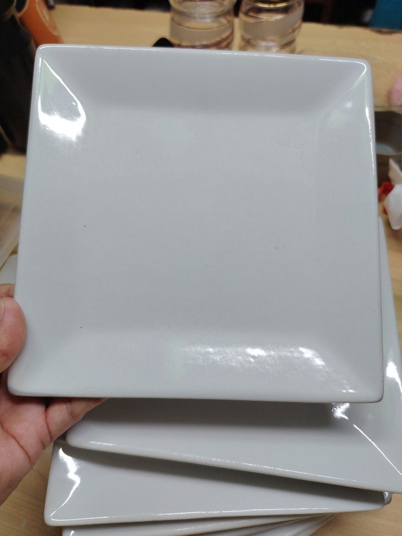 SQUARE PLATES 9pcs (Category: Other Kitchenware & Tableware) located in Caloocan City. Submitted by jamangelo27 (Listing ID 1469990147, Image 1). Description: 9pcs square plates pick up in Munoz Market or Walter Mart Quezon City.