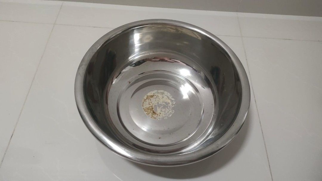 Stainless Steel Basin Mixing Bowl 36cm x 13cm, Furniture & Home Living ...
