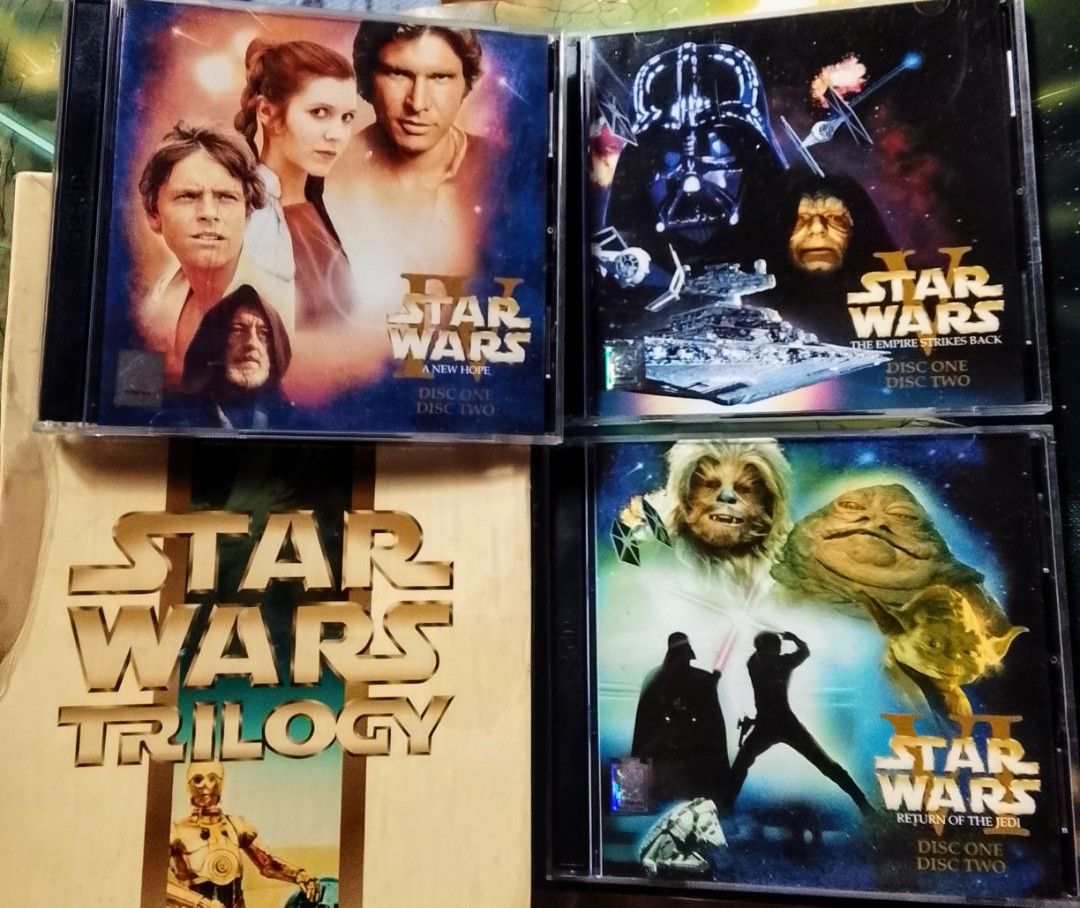 Star Wars Trilogy Special Edition VCD Set with Freebie (Category: CDs & DVDs) located in Caloocan City. Submitted by emilioreg (Listing ID 1469980718, Image 1). Description: The Star Wars Trilogy Special Edition VCD Set (Episode 4,5,6) Lot Sale for only 400 pesos with Freebie: Millennium Falcon postcard Original VCDS, pre owned in very good condition First to pay gets the bundle Payment thru Gcash Free Shipping thru SPX Express.
